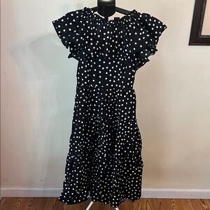 NWT Stylekeepers Girl Next Door Chic Black Polka Dot Midi Dress